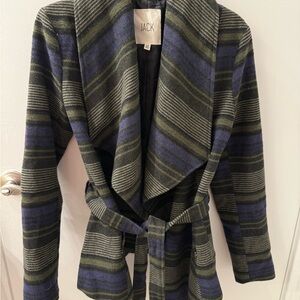 Jack by BB Dakota Blue and Green Striped Jacket Women’s size M